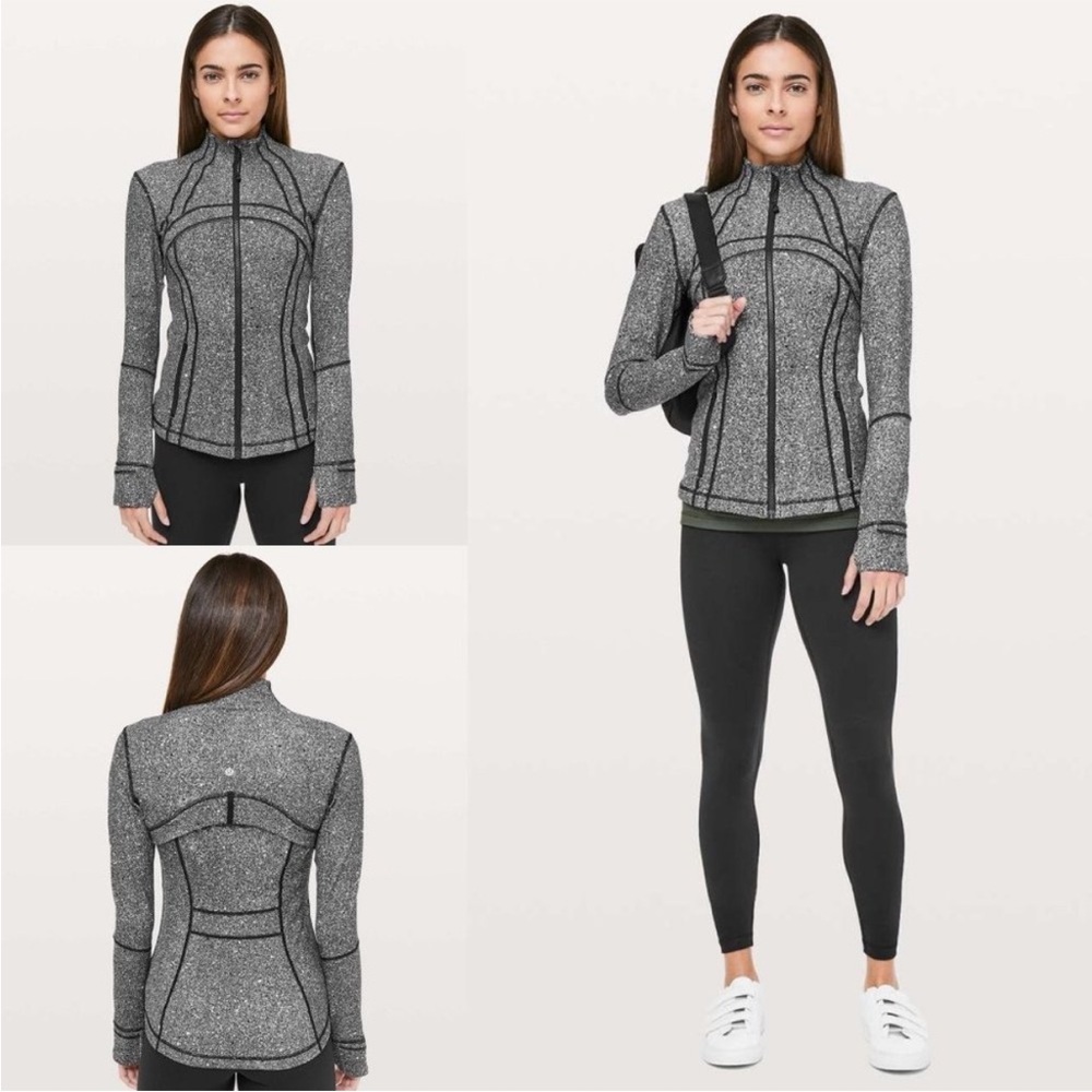 Lululemon Define Jacket Luminesce Splatter White Black Size 10
